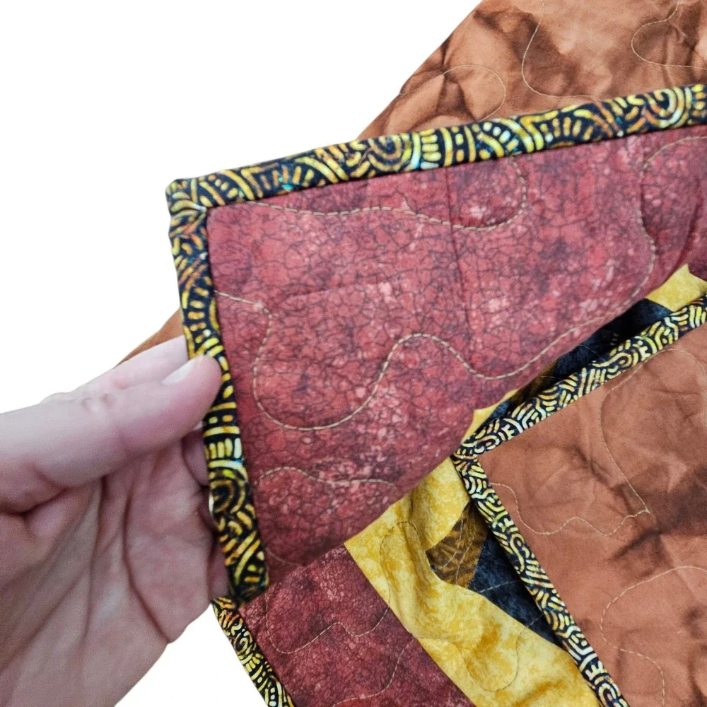 Handmade Log Cabin Quilt Blanket Rustic Farmhouse Brown Throw‎ Grandma Cottage
